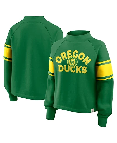 Fanatics Women's Green Oregon Ducks Oversized Hometown Premium Punt Coverage Raglan Pullover Sweatshirt