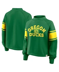 Fanatics Women's Green Oregon Ducks Oversized Hometown Premium Punt Coverage Raglan Pullover Sweatshirt