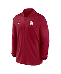 Jordan Men's Crimson Oklahoma Sooners Sideline Dri-fit Half-Zip Pullover Hoodie