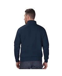 Starter Men's Navy Houston Texans Classic Quarter-Zip Pullover Sweatshirt