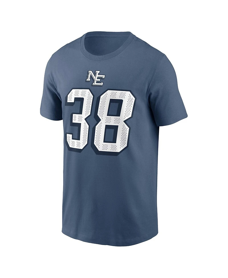 Nike Men's Rhamondre Stevenson Storm Blue New England Patriots 2025 Rivalries Collection Player Name Number T-Shirt