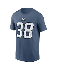 Nike Men's Rhamondre Stevenson Storm Blue New England Patriots 2025 Rivalries Collection Player Name Number T-Shirt