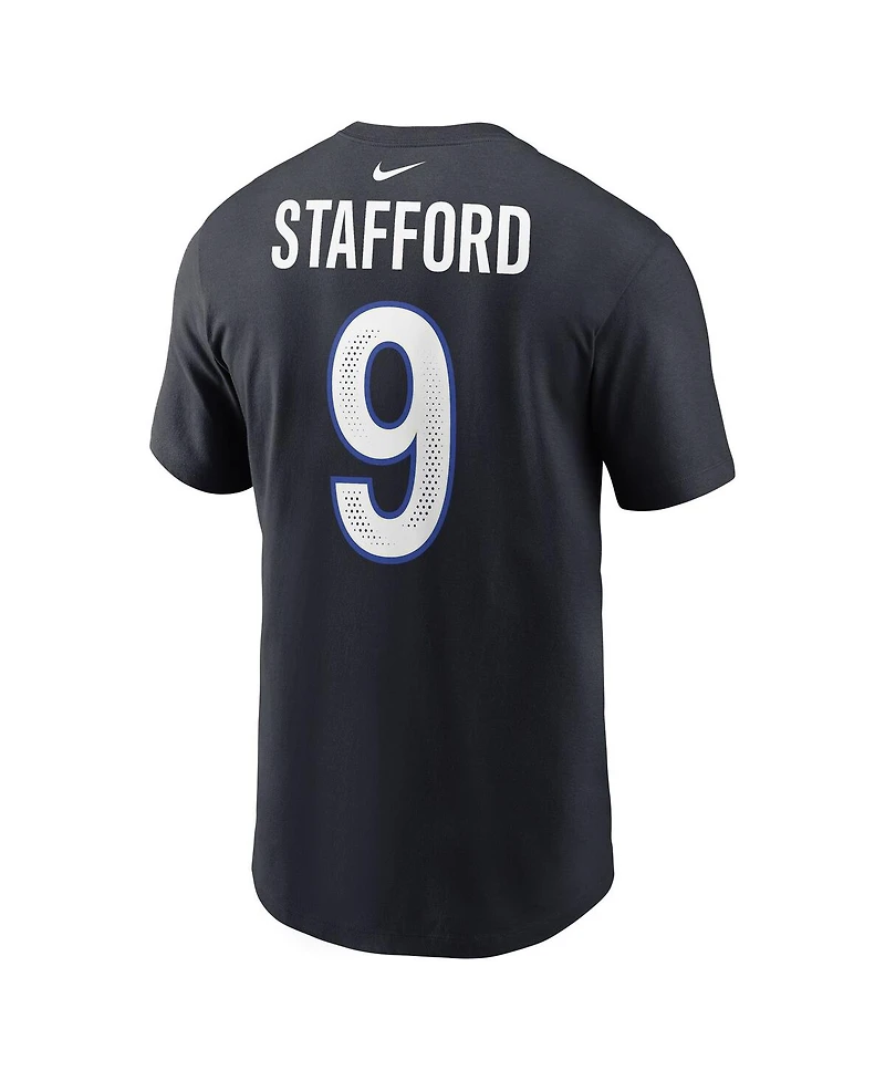 Nike Men's Matthew Stafford Midnight Blue Los Angeles Rams 2025 Rivalries Collection Player Name Number T-Shirt