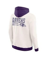 Darius Rucker Collection by Fanatics Men's Cream Baltimore Ravens Distressed Graphics Full-Zip Hoodie