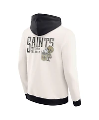 Darius Rucker Collection by Fanatics Men's Cream New Orleans Saints Distressed Graphics Full-Zip Hoodie