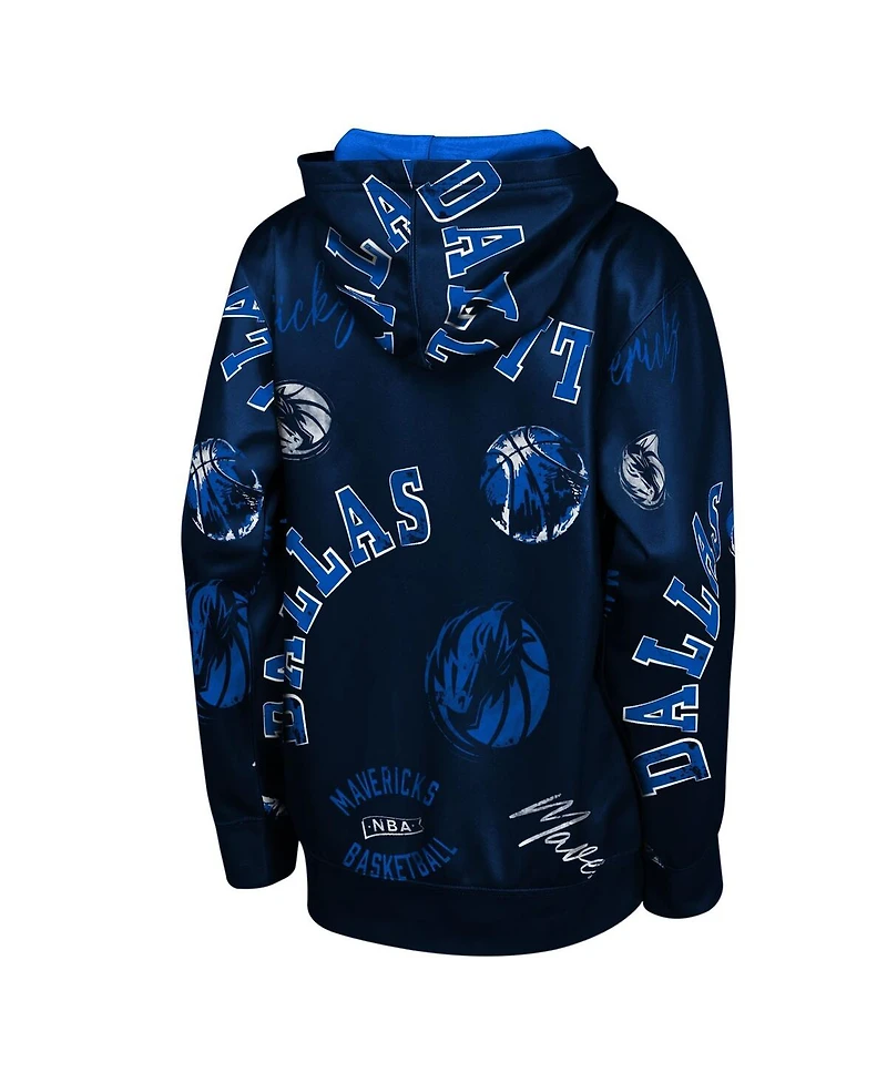 Outerstuff Big Boys and Girls Navy Dallas Mavericks Moving Violation Hoodie