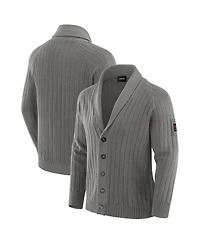 J. Palmer Men's Graphite New York Giants the Playmaker Cardigan Raglan Sweater