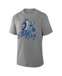 Fanatics Men's Heather Gray Los Angeles Dodgers Tribute Iykyk Tri-Blend T-Shirt