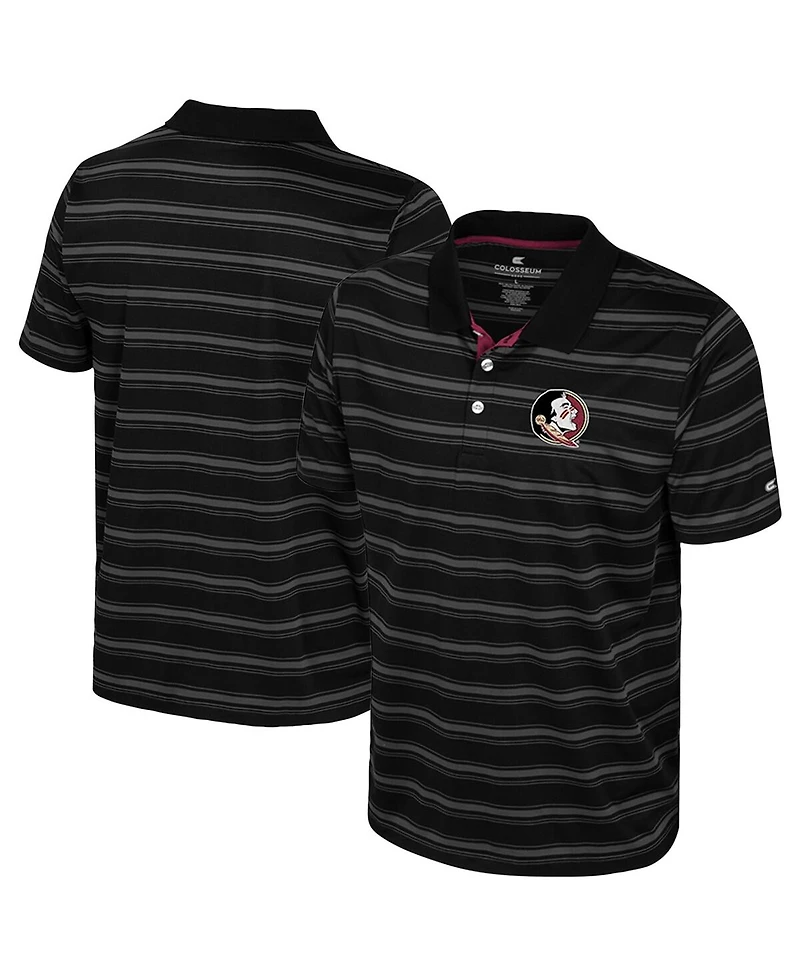 Colosseum Men's Black Florida State Seminoles Milk Steak Polo Shirt