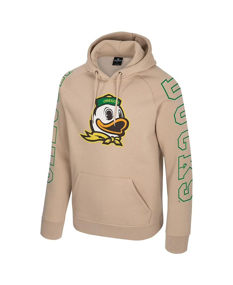 Colosseum Men's Tan Oregon Ducks Big Break Raglan Hoodie