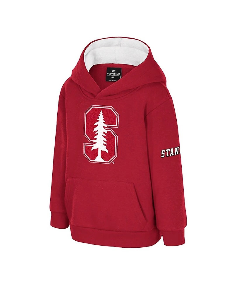 Colosseum Toddler Cardinal Stanford Big Logo Volume Fleece Pullover Hoodie
