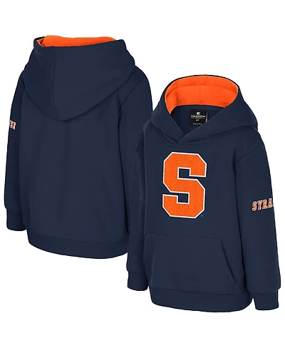 Colosseum Toddler Navy Syracuse Orange Big Logo Volume Fleece Pullover Hoodie
