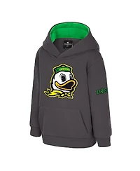 Colosseum Toddler Charcoal Oregon Ducks Big Logo Volume Fleece Pullover Hoodie