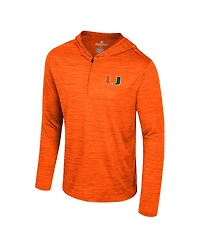 Colosseum Men's Orange Miami Hurricanes Always Sunny Lightweight Quarter-Zip Hoodie
