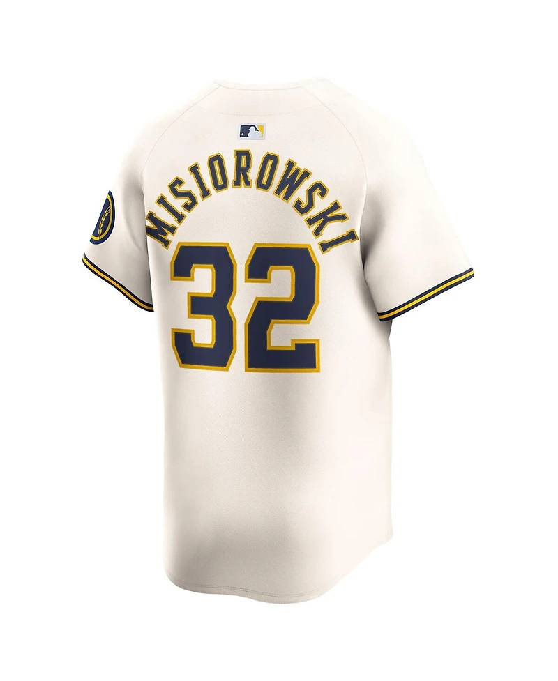 Nike Men's Jacob Misiorowski Cream Milwaukee Brewers Home Limited Jersey