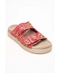 Forever & Always Shoes Milana Leather Double Strap Sandal (Women)