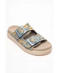 Forever & Always Shoes Milana Leather Double Strap Sandal (Women)