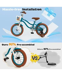 12 Inch Kids Bike with Adjustable Handlebar and Removable Basket for Ages 3–4