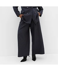 City Chic Women's Karla Pinstripe Wide Leg Pant