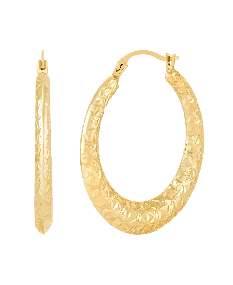 Macy's Polished Round Back to Back Hoop Earrings in 10K Yellow Gold