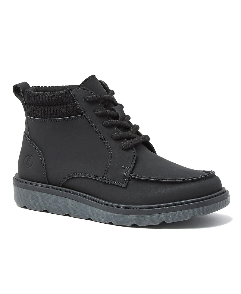 Lands' End Kids Moc Toe Flannel Lined Lace Up Boots