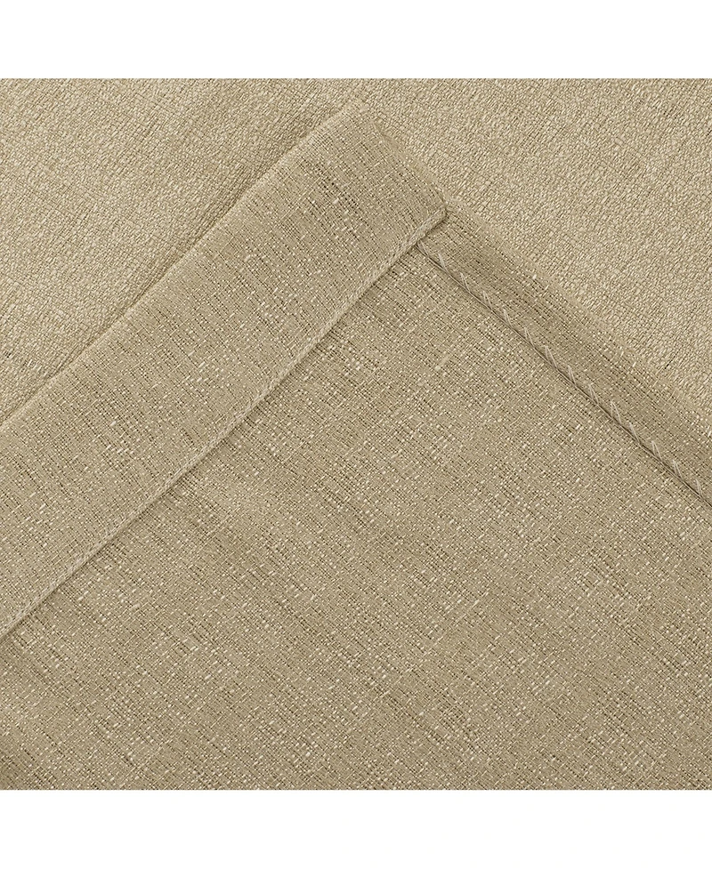 Kate Aurora 1 Piece Flax Semi Sheer Rod Pocket Beige Linen Curtain Panel