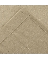 Kate Aurora 1 Piece Flax Semi Sheer Rod Pocket Beige Linen Curtain Panel
