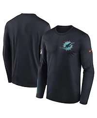 Nike Men's Pitch Blue Miami Dolphins 2025 Rivalries Collection Sideline Legend Dri-fit Long Sleeve T-Shirt