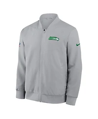 Nike Men's Wolf Gray Seattle Seahawks 2025 Rivalries Collection Sideline Full-Zip Bomber Jacket