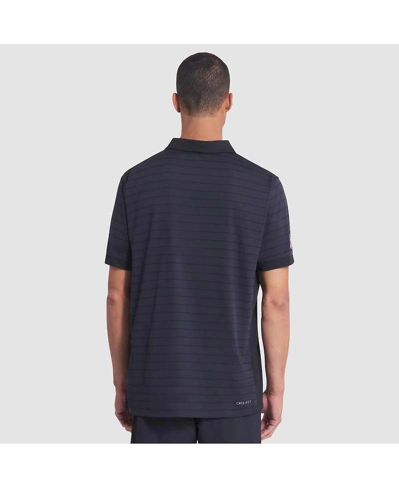 Nike Men's Midnight Blue Los Angeles Rams 2025 Rivalries Collection Sideline Victory Striped Dri-fit Polo Shirt