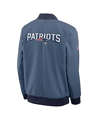 Nike Men's Storm Blue New England Patriots 2025 Rivalries Collection Sideline Full-Zip Bomber Jacket