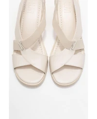 Forever & Always Shoes Crina Elasticated Leather Chunky Heel Sandal (Women)