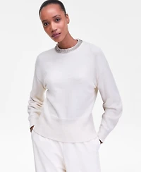 I.n.c. International Concepts Women's Rhinestone Collar Sweater, Macy's Exclusive