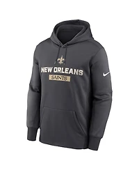 Nike Men's Anthracite New Orleans Saints Toss Sweep Performance Pullover Hoodie