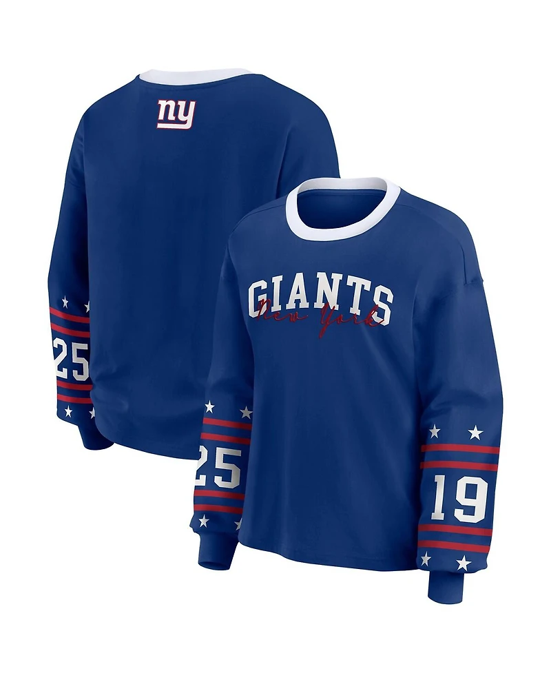 Wear by Erin Andrews Women's Royal New York Giants Sport Long-Sleeve T-Shirt