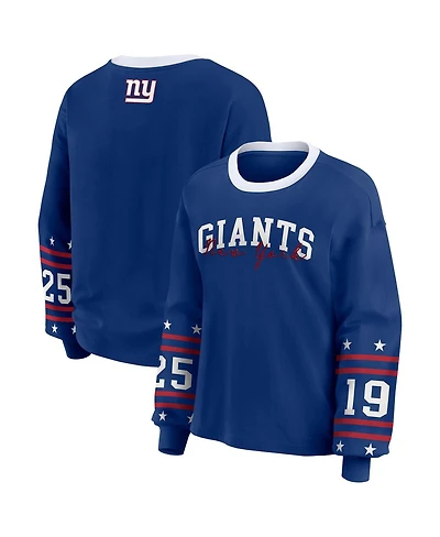 Wear by Erin Andrews Women's Royal New York Giants Sport Long-Sleeve T-Shirt