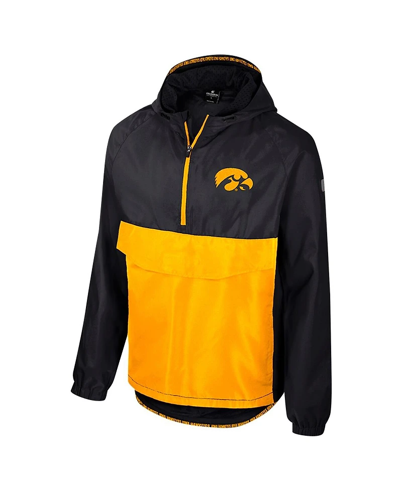 Colosseum Men's Black Iowa Hawkeyes Reloaded Anorak Half-Zip Jacket