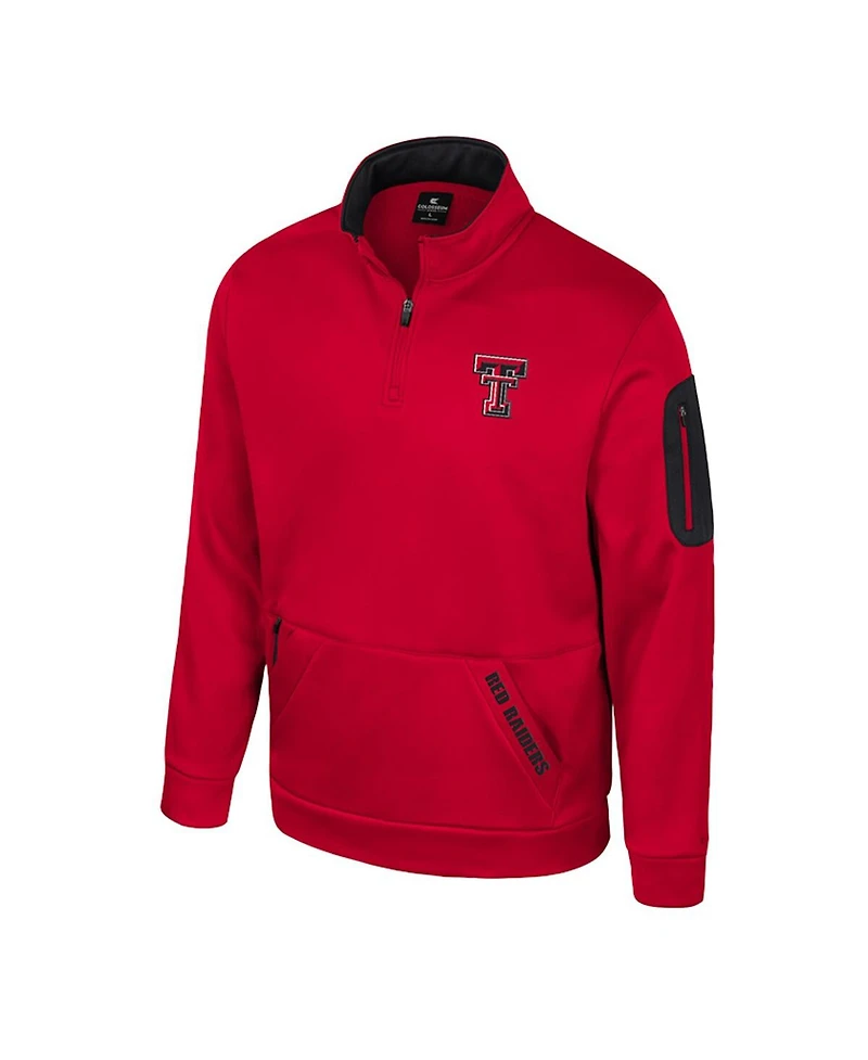 Colosseum Men's Red Texas Tech Red Raiders Mainframe Quarter-Zip Fleece Jacket