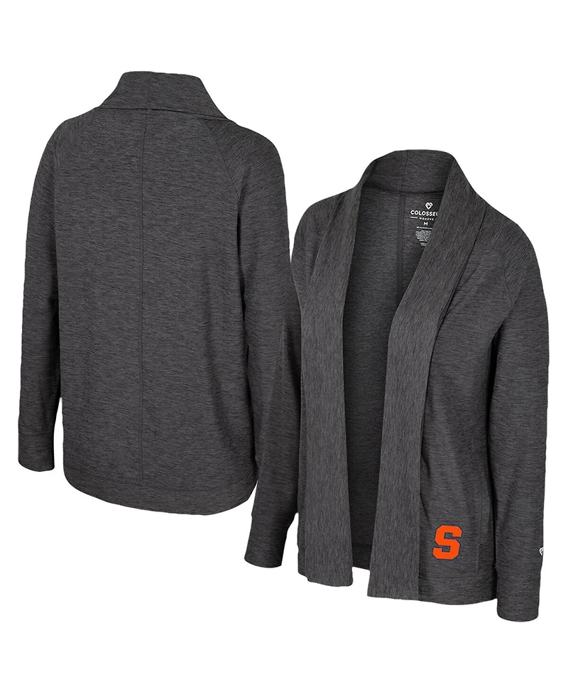 Colosseum Women's Charcoal Syracuse Orange Dash Cardigan Sweater