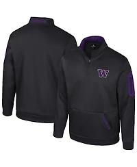 Colosseum Men's Black Washington Huskies Mainframe Quarter-Zip Fleece Jacket