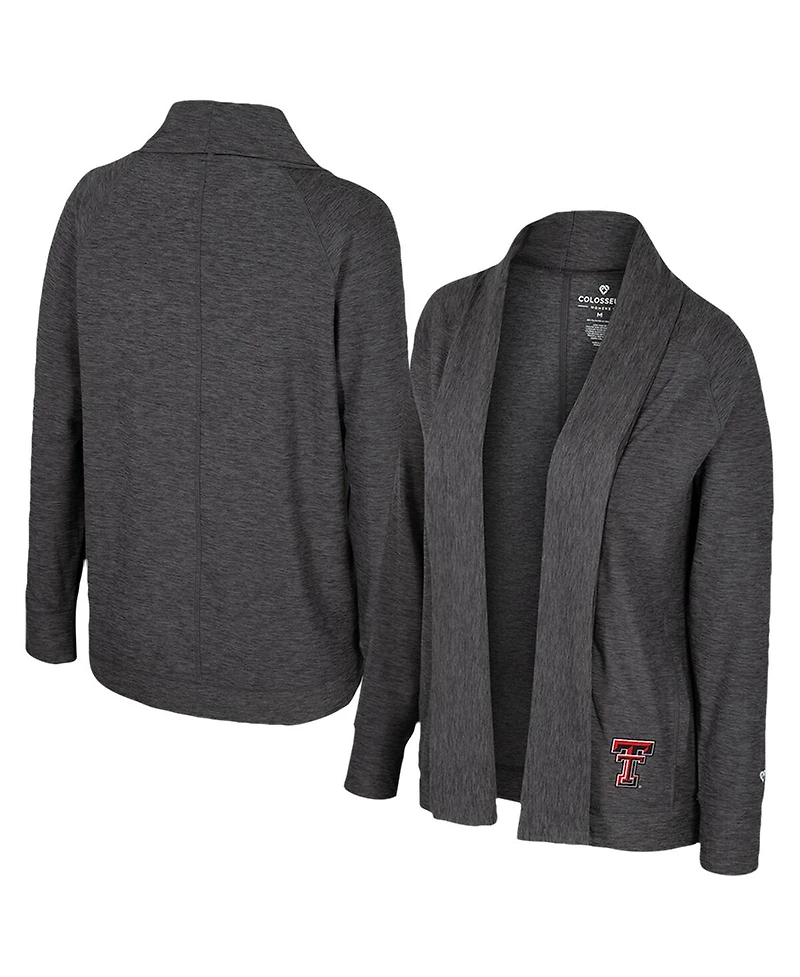 Colosseum Women's Charcoal Texas Tech Red Raiders Dash Cardigan Sweater