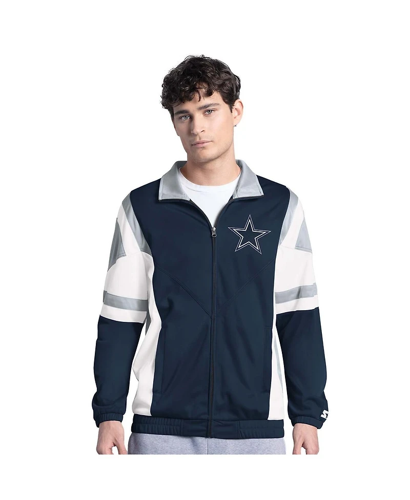 Starter Men's Navy Dallas Cowboys Contender Full-Zip Track Jacket