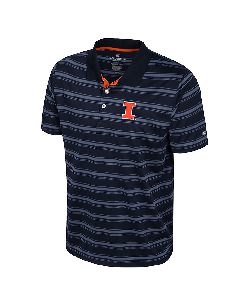 Colosseum Men's Navy Illinois Fighting Illini Milk Steak Polo Shirt
