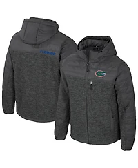 Colosseum Men's Charcoal Florida Gators Nightman Full-Zip Hoodie Puffer Jacket