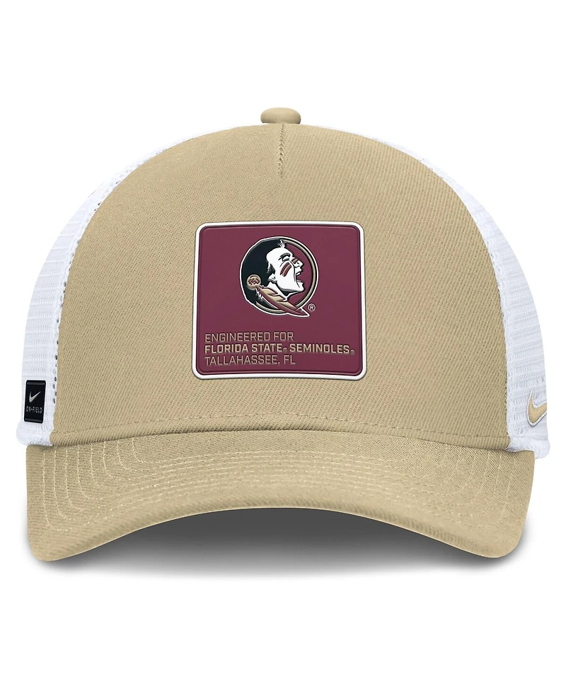 Nike Men's Gold/White Florida State Seminoles 2025 On-Field Rise Engineered Trucker Adjustable Hat