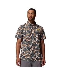 Columbia Men's Camo Lsu Tigers Super Slack Tide Omni-Wick Button-Up Shirt