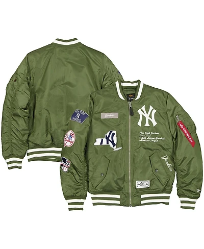 New Era Men's Green New York Yankees Full-Zip Bomber Jacket