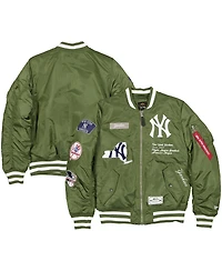 New Era Men's Green New York Yankees Full-Zip Bomber Jacket