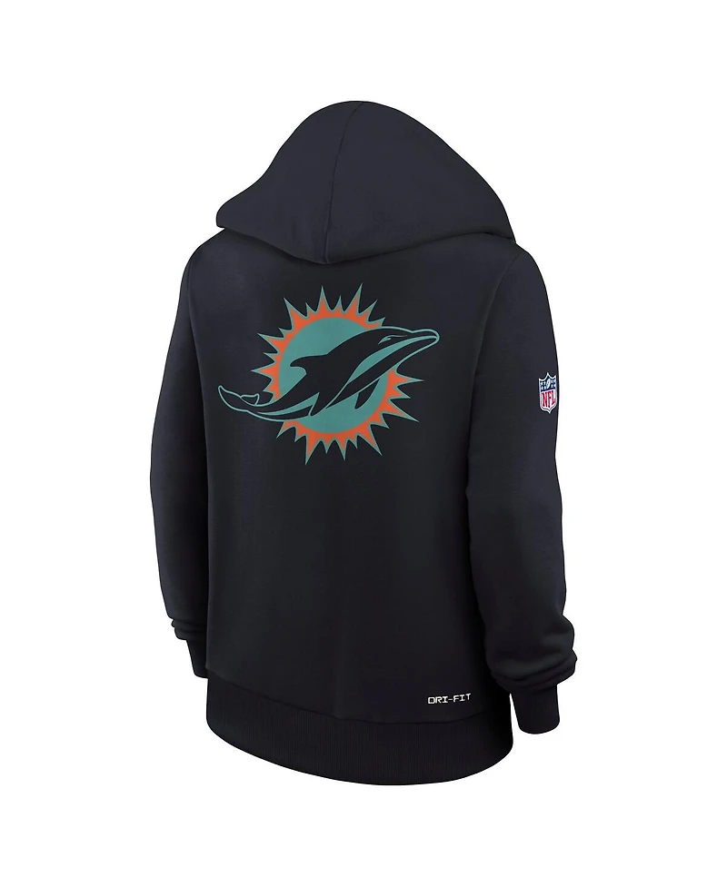Nike Women's Pitch Blue Miami Dolphins 2025 Rivalries Collection Standard Issue Sideline Dri-fit Hoodie