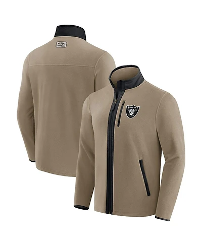 Darius Rucker Collection by Fanatics x Nfl Men's Tan Las Vegas Raiders Heavyweight Polar Fleece Full-Zip Jacket